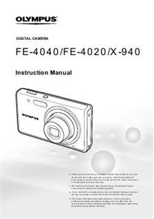 Olympus X 940 manual. Camera Instructions.